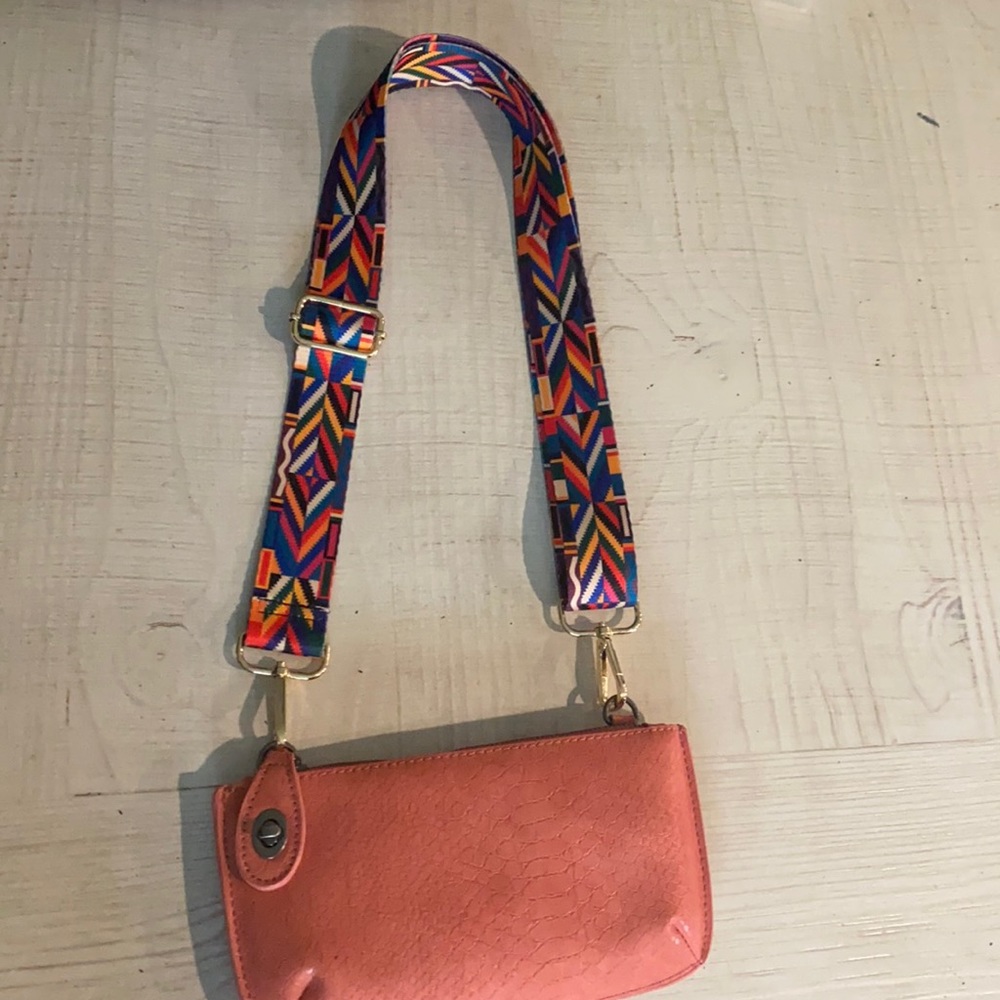 Brand née pink alligator purse with strap